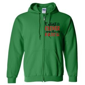 Cutest Clover In The Patch St Patricks Day Full Zip Hoodie