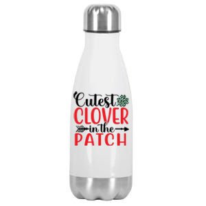 Cutest Clover In The Patch St Patricks Day Stainless Steel Insulated Water Bottle