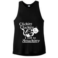 Clickity Clackity I Roll To Attackity Game Dice Attackitty Ladies PosiCharge Tri-Blend Wicking Tank