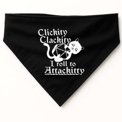 Clickity Clackity I Roll To Attackity Game Dice Attackitty USA-Made Doggie Bandana