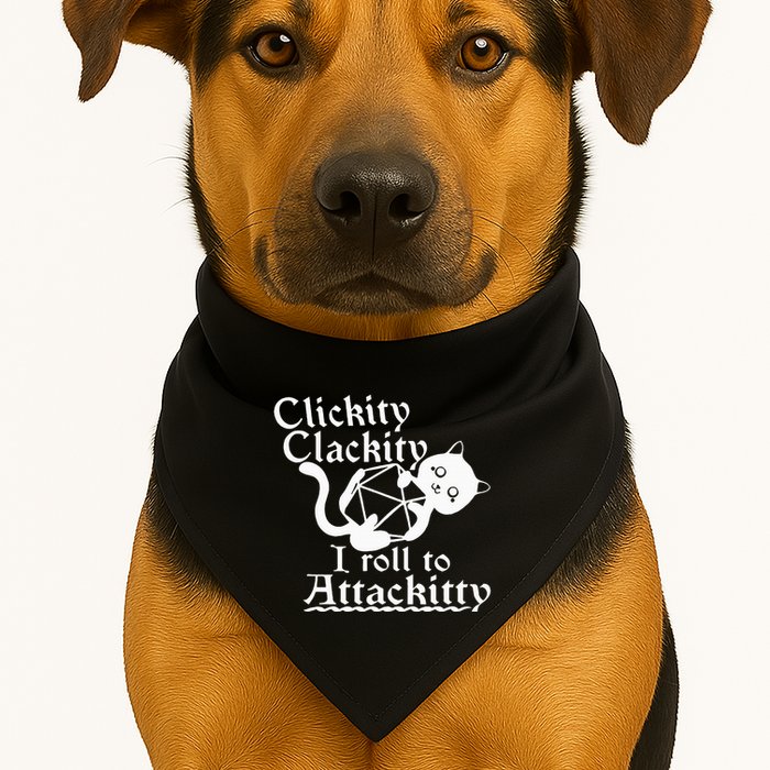 Clickity Clackity I Roll To Attackity Game Dice Attackitty USA-Made Doggie Bandana