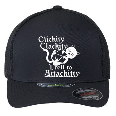 Clickity Clackity I Roll To Attackity Game Dice Attackitty Flexfit Unipanel Trucker Cap