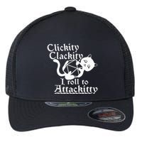 Clickity Clackity I Roll To Attackity Game Dice Attackitty Flexfit Unipanel Trucker Cap