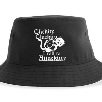 Clickity Clackity I Roll To Attackity Game Dice Attackitty Sustainable Bucket Hat