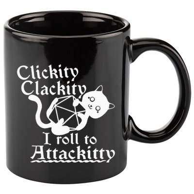 Clickity Clackity I Roll To Attackity Game Dice Attackitty 11oz C Handle Ceramic Mug