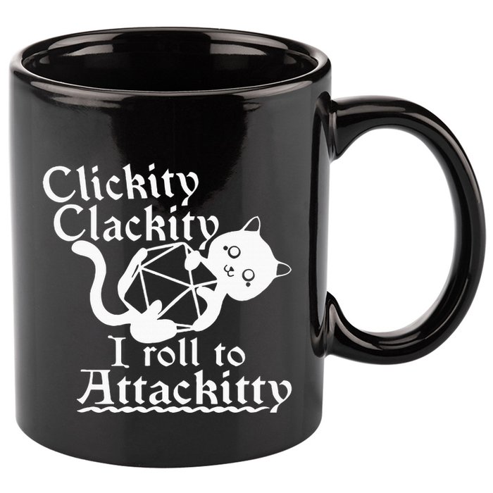 Clickity Clackity I Roll To Attackity Game Dice Attackitty 11oz C Handle Ceramic Mug