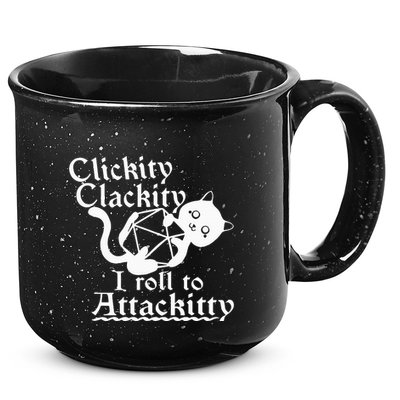 Clickity Clackity I Roll To Attackity Game Dice Attackitty 15oz Campfire Ceramic Mug
