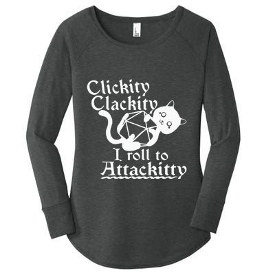 Clickity Clackity I Roll To Attackity Game Dice Attackitty Women's Perfect Tri Tunic Long Sleeve Shirt