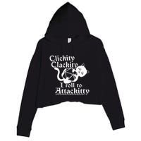 Clickity Clackity I Roll To Attackity Game Dice Attackitty Crop Fleece Hoodie