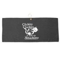 Clickity Clackity I Roll To Attackity Game Dice Attackitty Large Microfiber Waffle Golf Towel