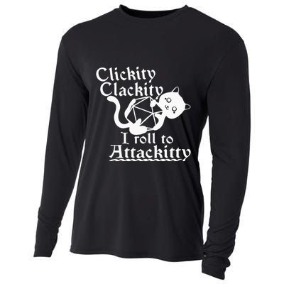 Clickity Clackity I Roll To Attackity Game Dice Attackitty Cooling Performance Long Sleeve Crew