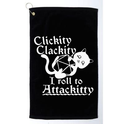 Clickity Clackity I Roll To Attackity Game Dice Attackitty Golf Towel