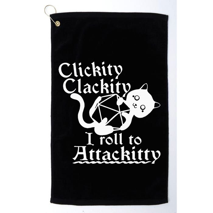 Clickity Clackity I Roll To Attackity Game Dice Attackitty Golf Towel