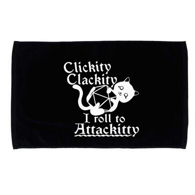 Clickity Clackity I Roll To Attackity Game Dice Attackitty Microfiber Hand Towel