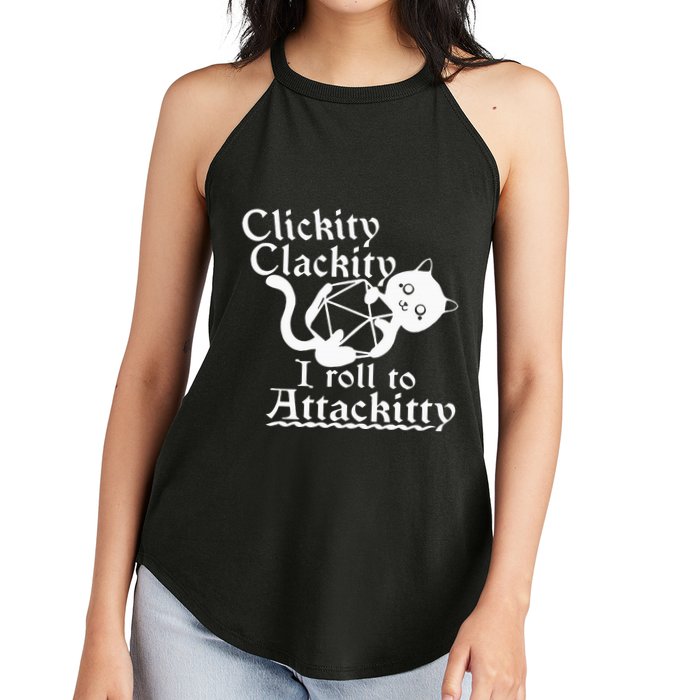 Clickity Clackity I Roll To Attackity Game Dice Attackitty Women's Perfect Tri Rocker Tank