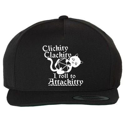 Clickity Clackity I Roll To Attackity Game Dice Attackitty Wool Snapback Cap