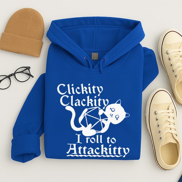 Clickity Clackity I Roll To Attackity Game Dice Attackitty Hoodie