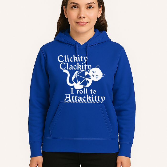 Clickity Clackity I Roll To Attackity Game Dice Attackitty Hoodie