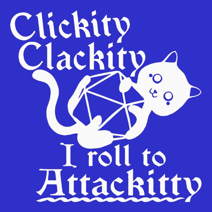 Clickity Clackity I Roll To Attackity Game Dice Attackitty Full-Length Apron With Pockets