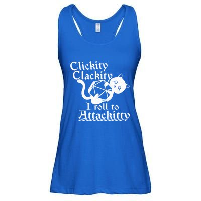 Clickity Clackity I Roll To Attackity Game Dice Attackitty Ladies Essential Flowy Tank