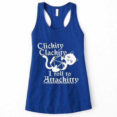 Clickity Clackity I Roll To Attackity Game Dice Attackitty Womens Tank Top