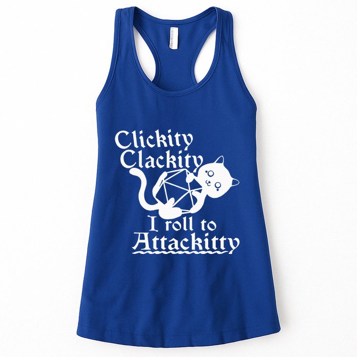 Clickity Clackity I Roll To Attackity Game Dice Attackitty Womens Tank Top