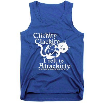 Clickity Clackity I Roll To Attackity Game Dice Attackitty Tank Top
