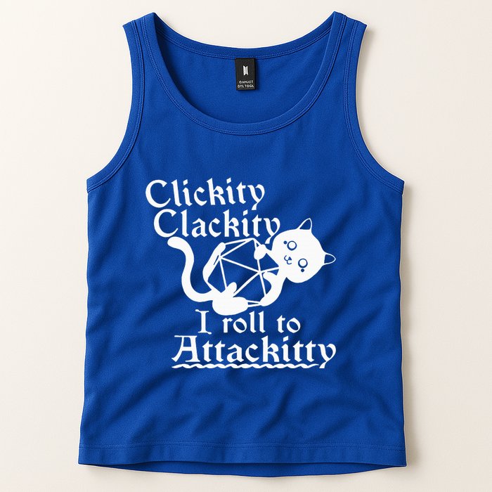 Clickity Clackity I Roll To Attackity Game Dice Attackitty Tank Top