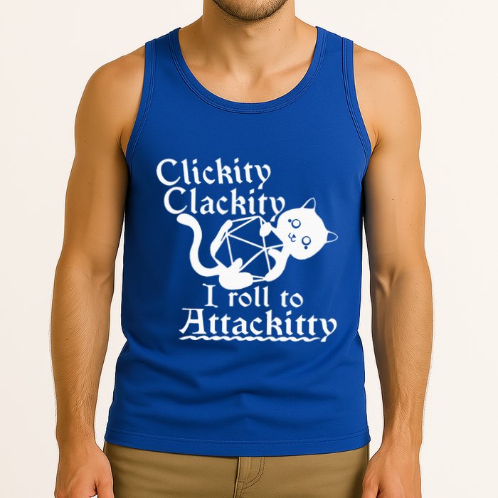 Clickity Clackity I Roll To Attackity Game Dice Attackitty Tank Top