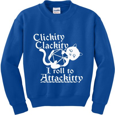 Clickity Clackity I Roll To Attackity Game Dice Attackitty Kids Sweatshirt