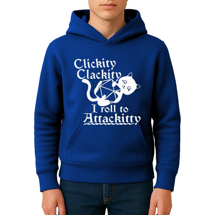 Clickity Clackity I Roll To Attackity Game Dice Attackitty Kids Hoodie