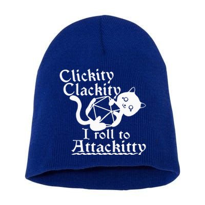 Clickity Clackity I Roll To Attackity Game Dice Attackitty Short Acrylic Beanie