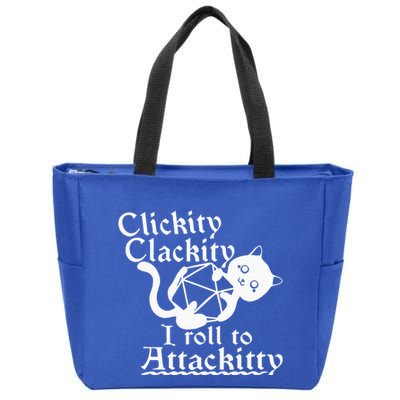Clickity Clackity I Roll To Attackity Game Dice Attackitty Zip Tote Bag