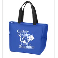 Clickity Clackity I Roll To Attackity Game Dice Attackitty Zip Tote Bag