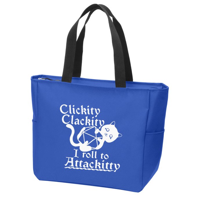 Clickity Clackity I Roll To Attackity Game Dice Attackitty Zip Tote Bag