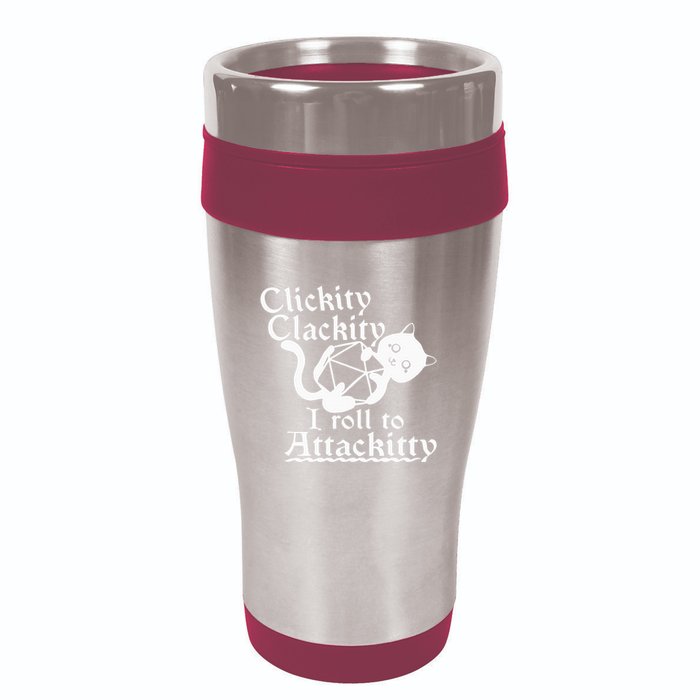 Clickity Clackity I Roll To Attackity Game Dice Attackitty 16oz Travel Tumbler
