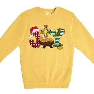 Christian Christmas Joy Jesus Nativity Scene Faith Premium Crewneck Sweatshirt