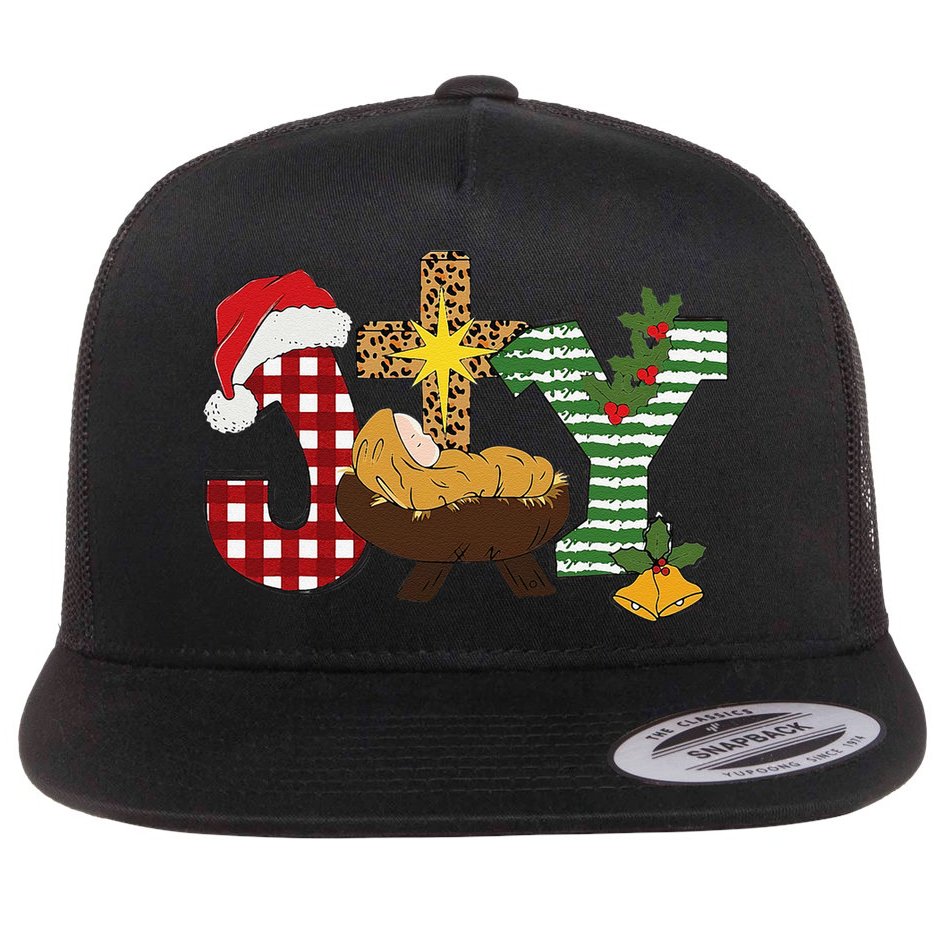 Christian Christmas Joy Jesus Nativity Scene Faith Flat Bill Trucker Hat