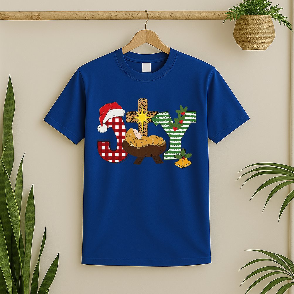 Christian Christmas Joy Jesus Nativity Scene Faith T-Shirt