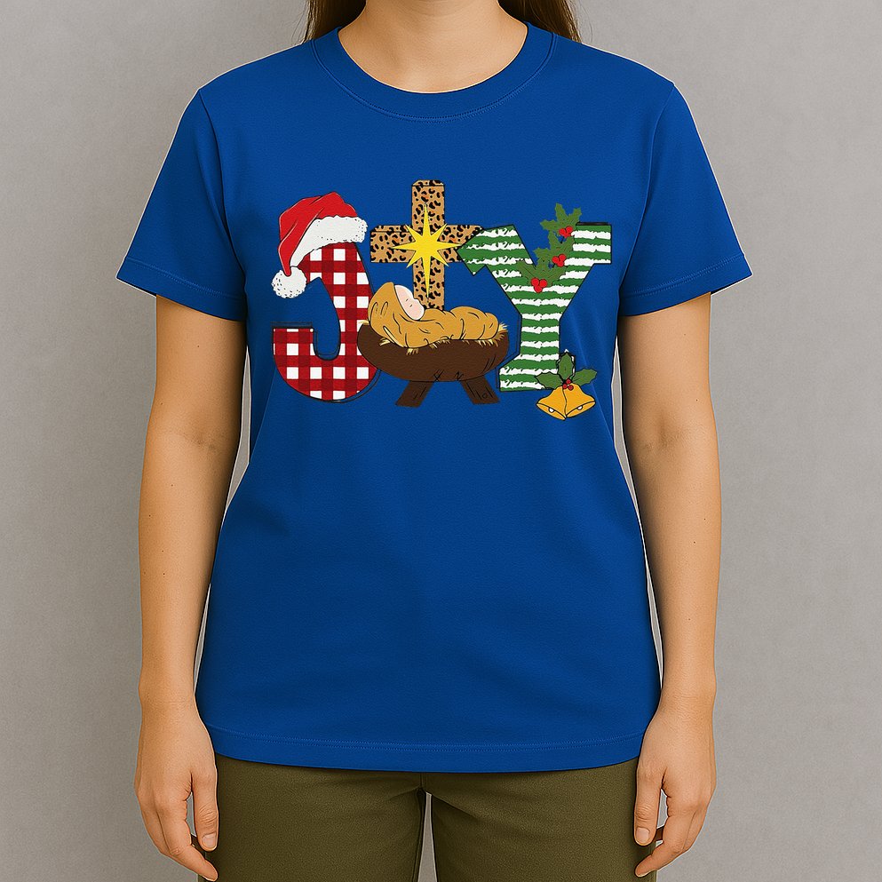 Christian Christmas Joy Jesus Nativity Scene Faith T-Shirt