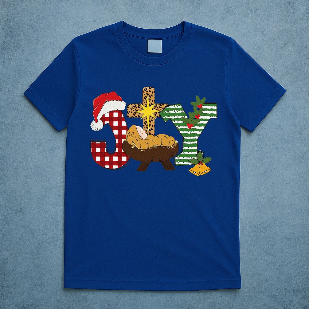 Christian Christmas Joy Jesus Nativity Scene Faith T-Shirt