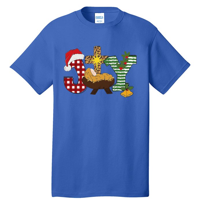 Christian Christmas Joy Jesus Nativity Scene Faith Tall T-Shirt