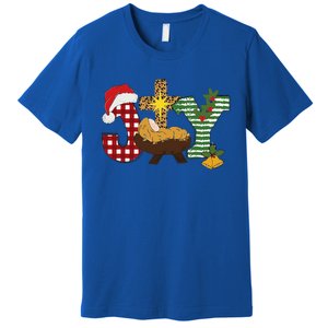 Christian Christmas Joy Jesus Nativity Scene Faith Premium T-Shirt