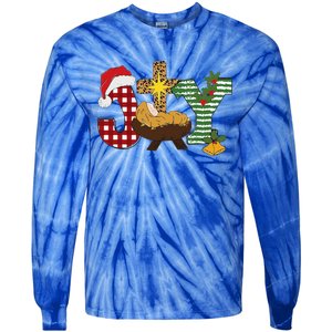 Christian Christmas Joy Jesus Nativity Scene Faith Tie-Dye Long Sleeve Shirt