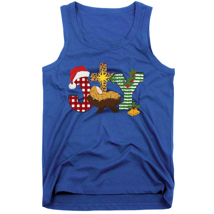 Christian Christmas Joy Jesus Nativity Scene Faith Tank Top