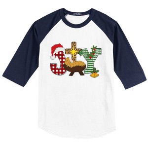 Christian Christmas Joy Jesus Nativity Scene Faith Baseball Sleeve Shirt