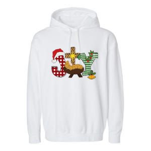 Christian Christmas Joy Jesus Nativity Scene Faith Garment-Dyed Fleece Hoodie