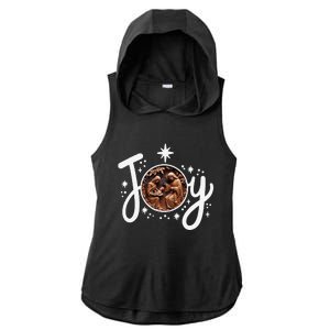 Christian Christmas Joy Jesus Nativity Scene Faith Family Ladies PosiCharge Tri-Blend Wicking Draft Hoodie Tank