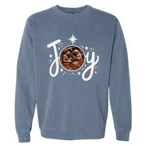 Christian Christmas Joy Jesus Nativity Scene Faith Family Garment-Dyed Sweatshirt