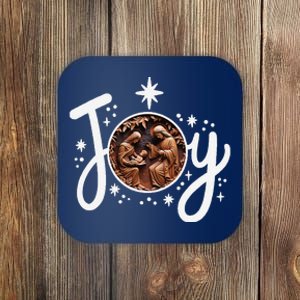 Christian Christmas Joy Jesus Nativity Scene Faith Family Coaster